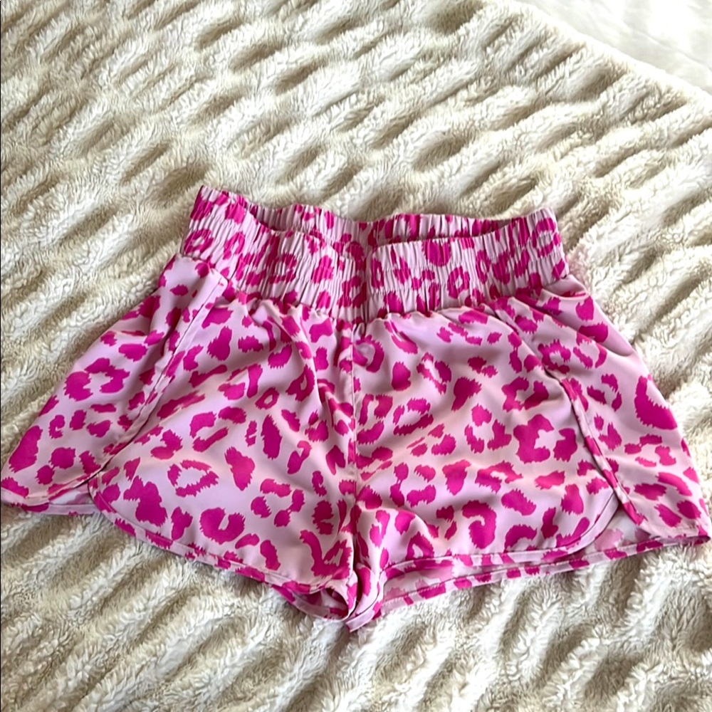 🌺3 for $10 Stylish Pink Animal Print Running Shorts